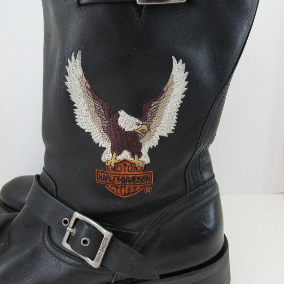 Harley-Davidson USA Stock No D93309 Men's Black Pull-On Boots Size 10 M - Picture 6 of 10